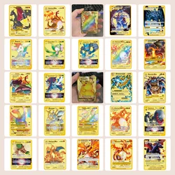 Hiszpańskie karty metalowe Pokemon Karty Pokemon Litery Hiszpańskie Pokemon Żelazne karty Mewtwo Pikachu Gx Charizard Vmax Cartas Pokemon Vmax