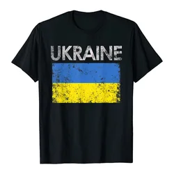 Vintage Ukraine Ukrainian Flag T-Shirt Men's Boy Gift Ultra 100% Cotton 80148