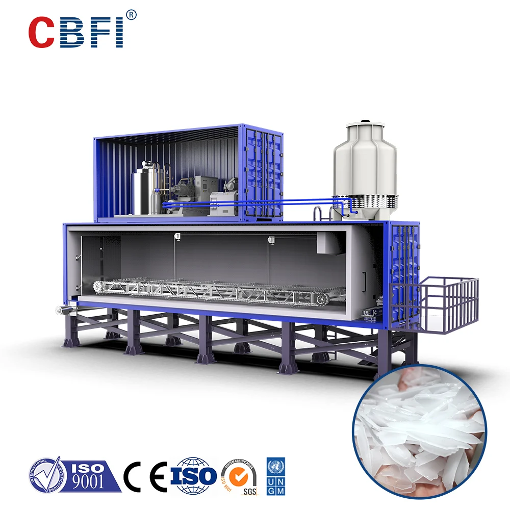 Containerized 40 Ton Industrial Automatic Ice Plant with Rake Ice System for Concrete Pouring Hydropower Station