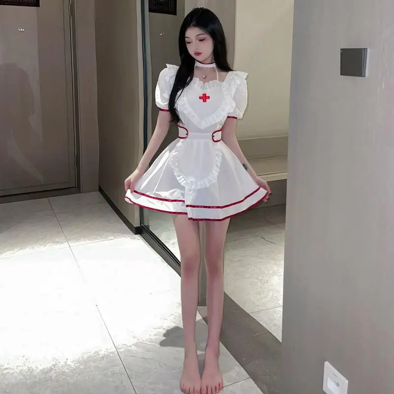 Carino sexy puro desiderio cos costume da infermiera Role-plang Maid orm Dr loween Internet Celebri Broasters' Outfit