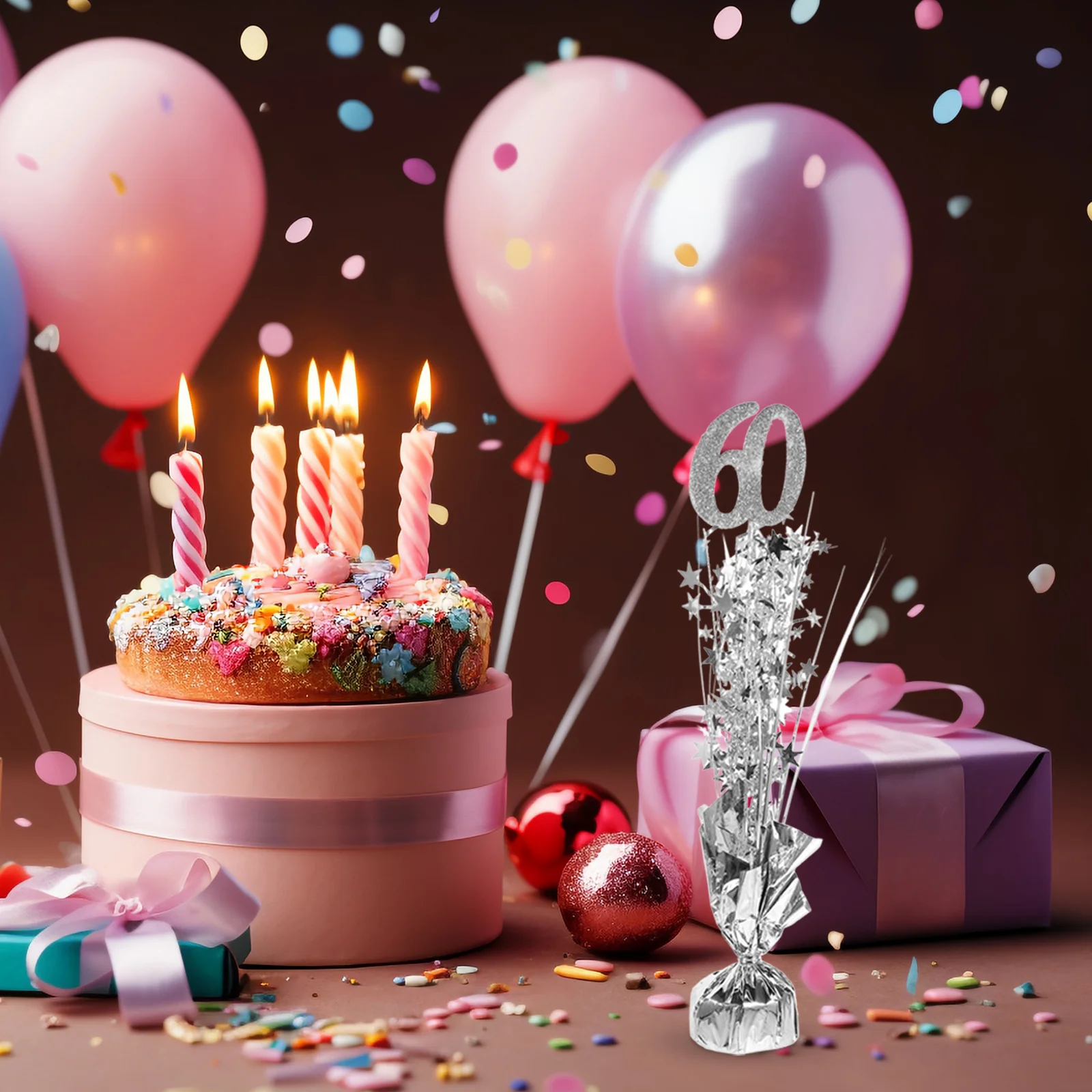 

Number Sign Table Decor Birthday Party Centerpiece Aluminum Foil Cake Decoration For Celebration Party