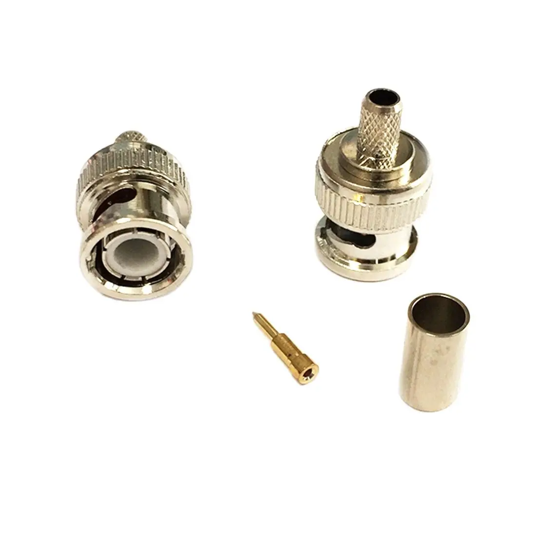 1pc BNC Male Plug RF Coax Connector Crimp for RG58 RG142 RG400 LMR195 Cable Straight Nickelplated 50Ohm NEW Wholesale