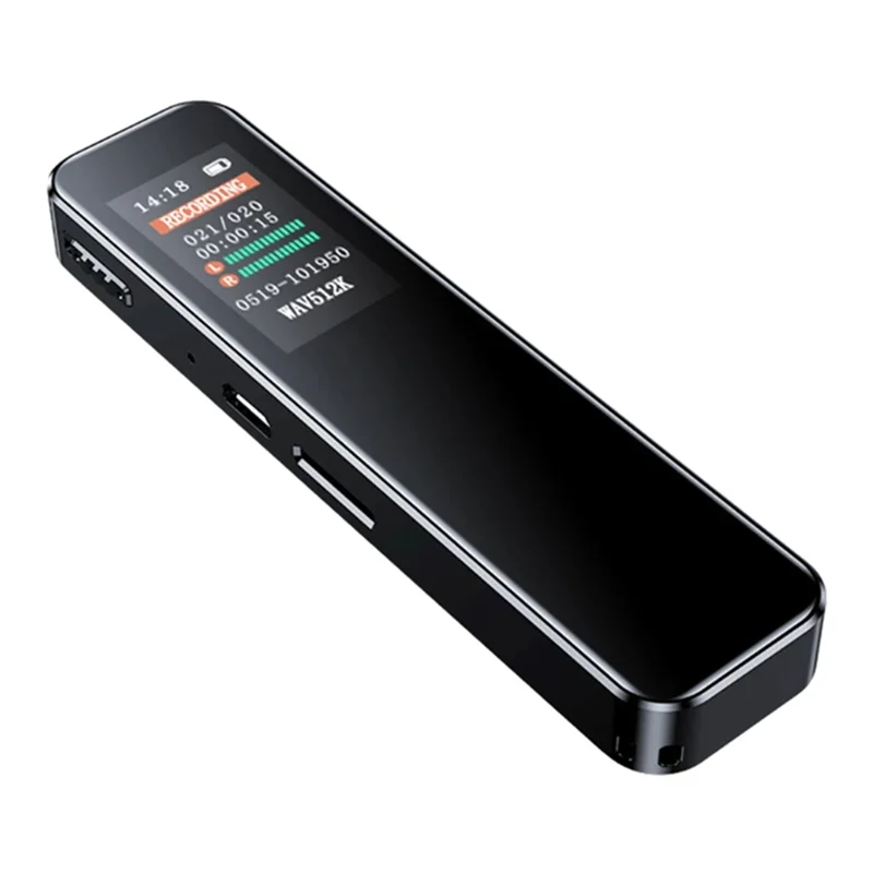 M16K-64GB Digital Voice Recorder Noise Reduction Record Payback MP3 Music Player Activated Record 1536KBPS HD Recording Kit