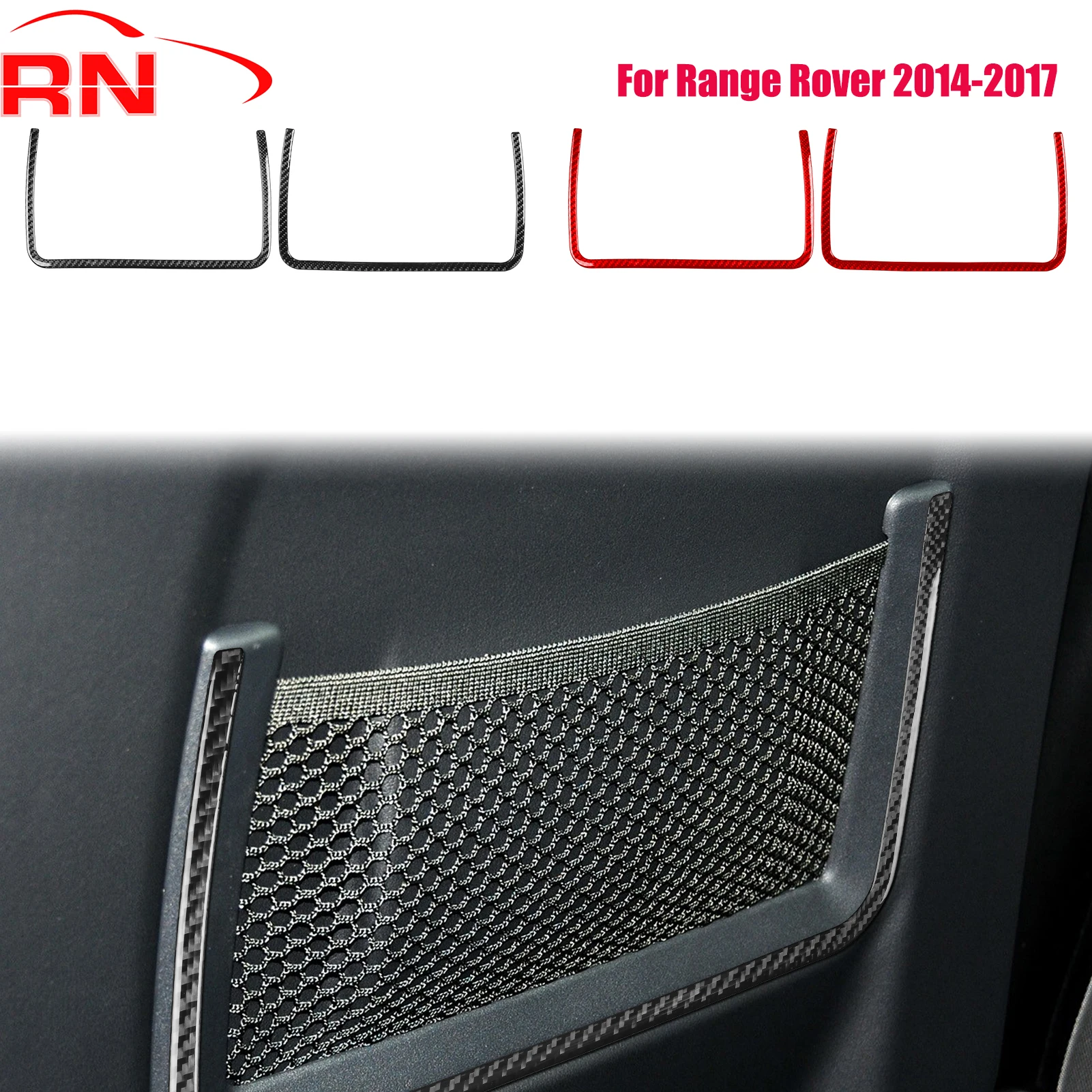 

Для Range Rover 2014-2017 модифицированное углеродное волокно, сетка для хранения переднего сиденья автомобиля, карман, ободок, аксессуары для интерьера, наклейка