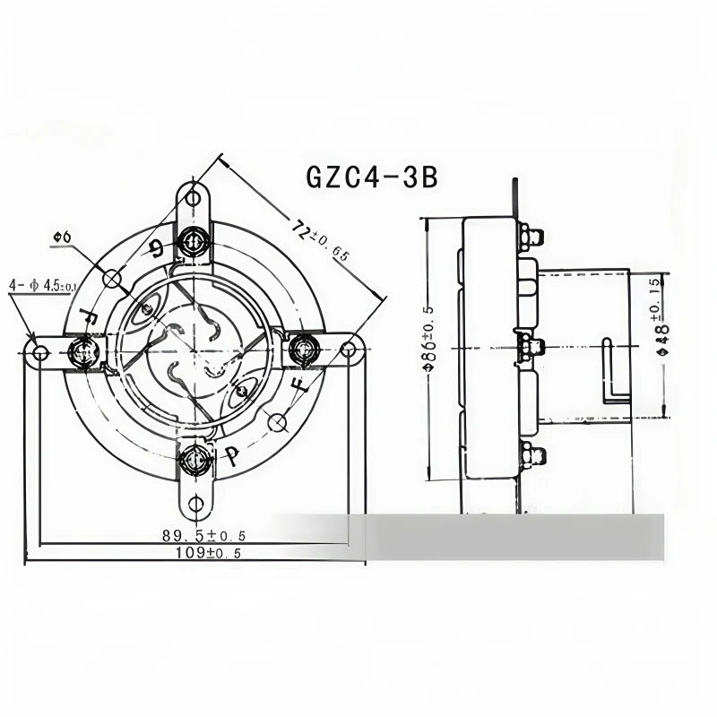 جديد السيراميك 4 دبوس حامل أنبوب الإلكترونية GZC4-3B مناسبة ل 805 845 211 FU-5 الأنابيب الإلكترونية 1 قطعة #6