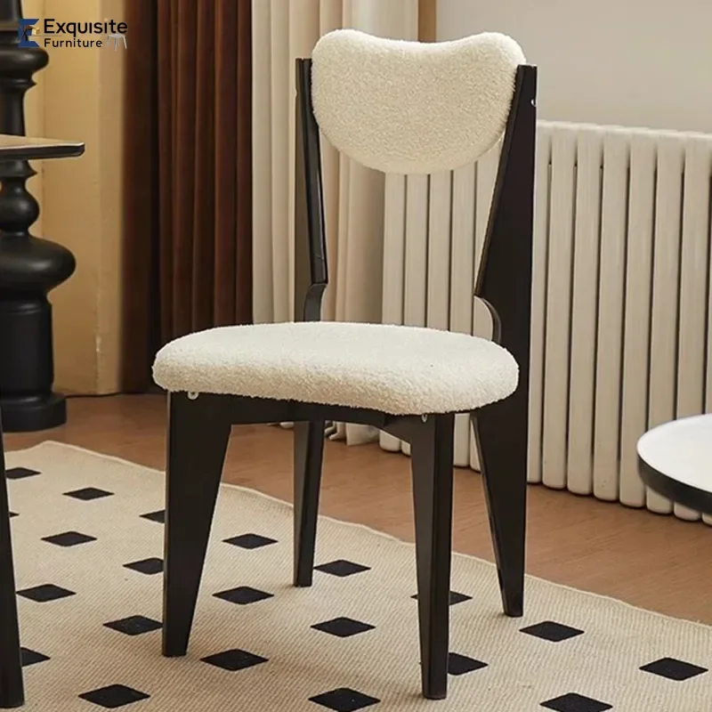 طقم وسائد للساقين كراسي كلاسيكية فريدة من نوعها مفتوحة الظهر كرسي طعام أسود فرنسي أثاث جناح صالة Sillas De Comedor