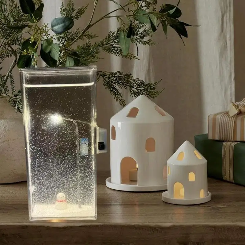 Christmas Night Light Snow Scenery Night Light Multipurpose Night Lamp Bedroom Night Light Creative snow night street light