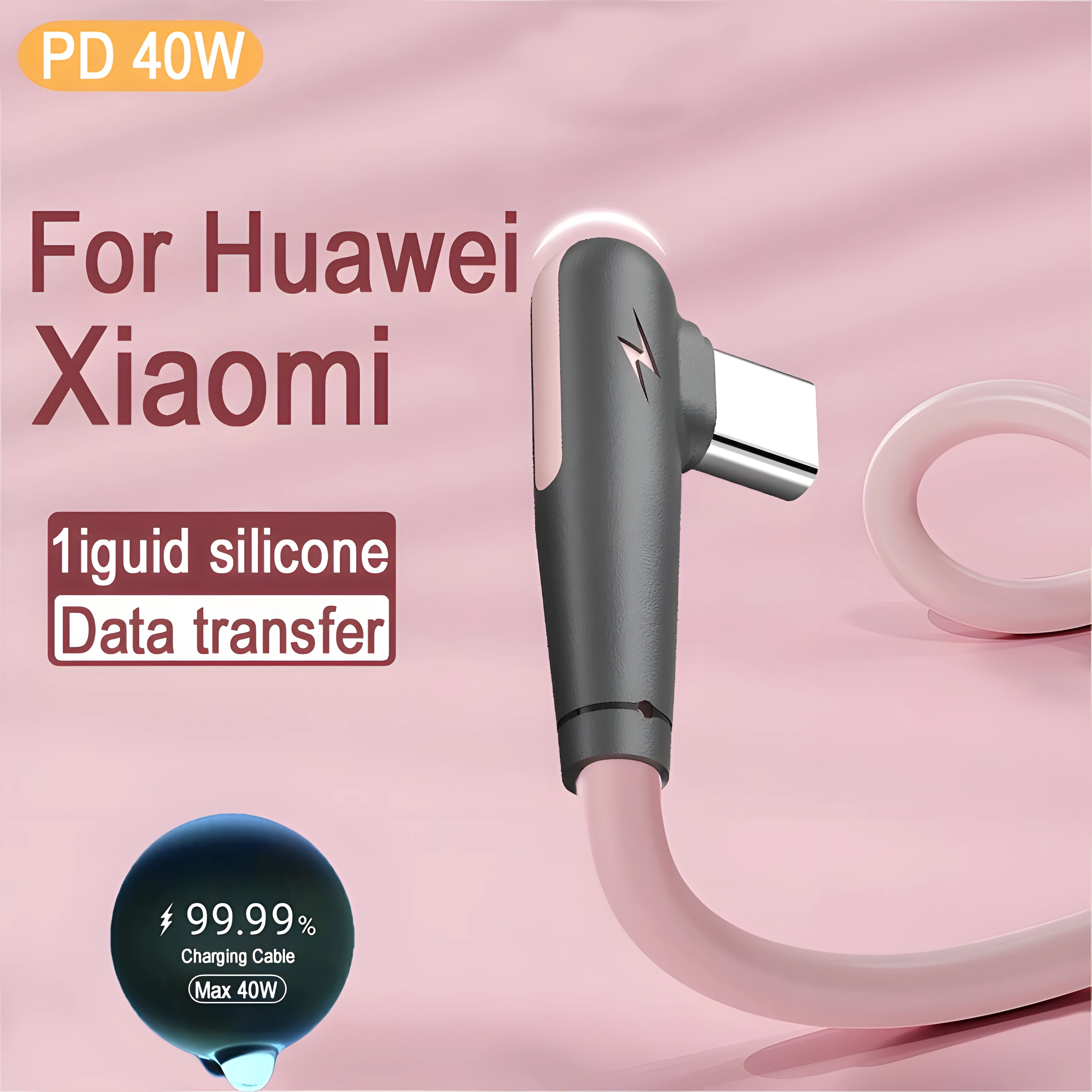 Soft Silicone USB Type C Cable 90 Degree Fast Charger USB A To Type C Cable For Huawei Xiaomi POCO X3 Data Transfer Phone Cord