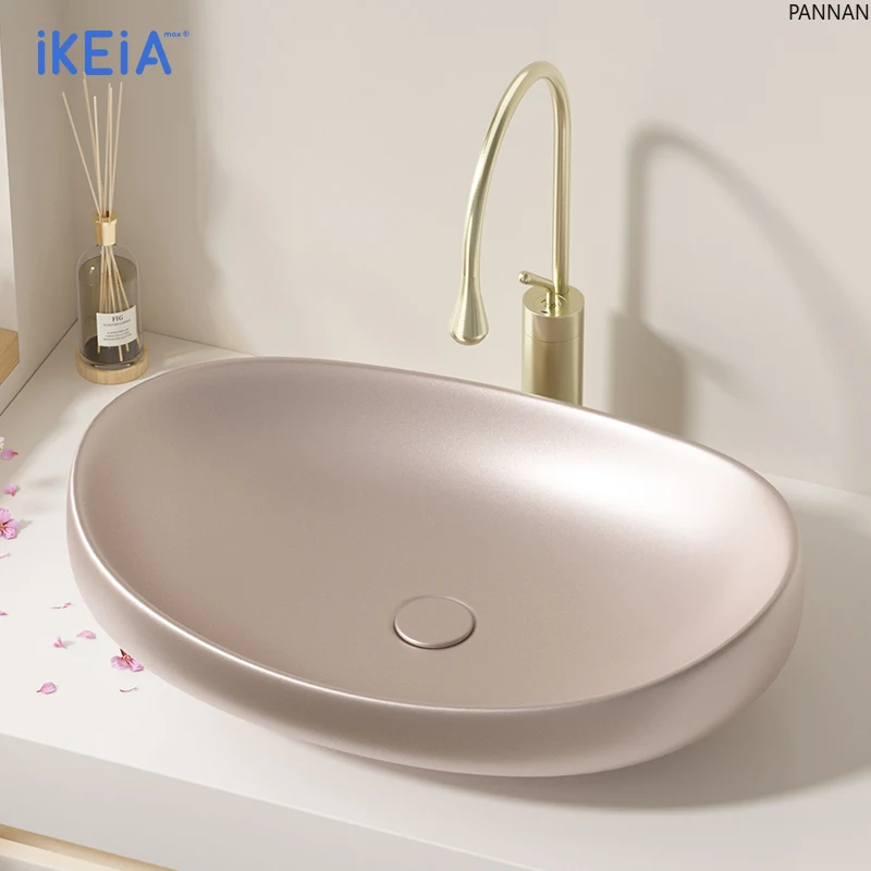 

Creative ceramic basin bathroom basin oval wash basin premium feeling household balcony washbasin