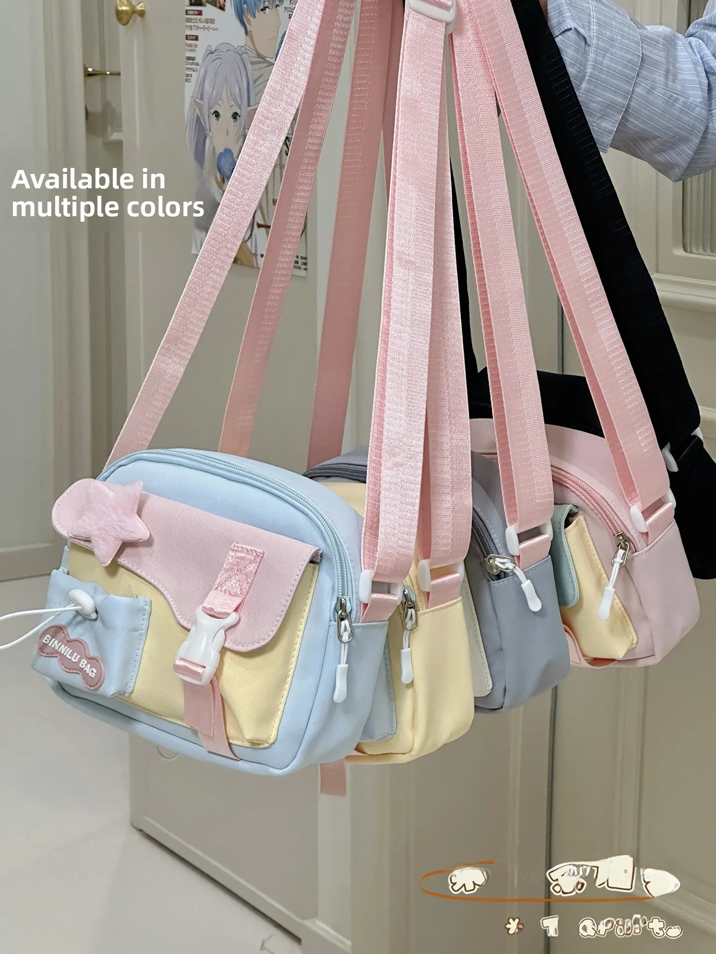 

Cute Japanese Sle Student Women's Crossbody Bag High Aesthetic Mobile Phone Bag Lightweight Versatile oulder Bag