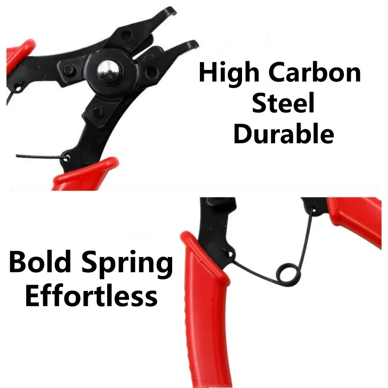 Imagem -06 - Multi-function Circlip Alicate Grupo Snap Ring Crimp Alicate Removível Retenção de Cabeça Antiferrugem Anti Corrosão Ferramentas Manuais em 1