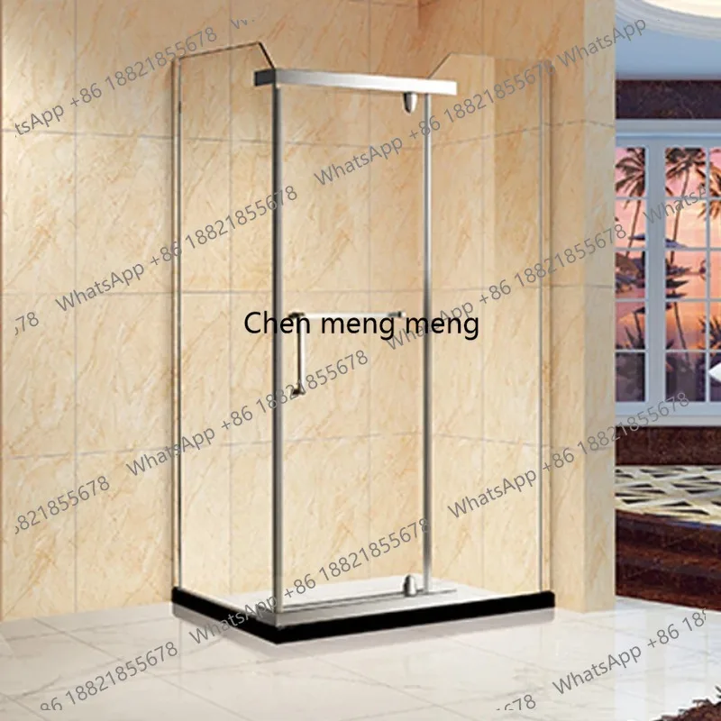 

Frameless Square Hydro Steam Bathroom Zinc Alloy Pivot Hinged Door Modern Simple Clear Tempered Glass Rectangle Shower Room