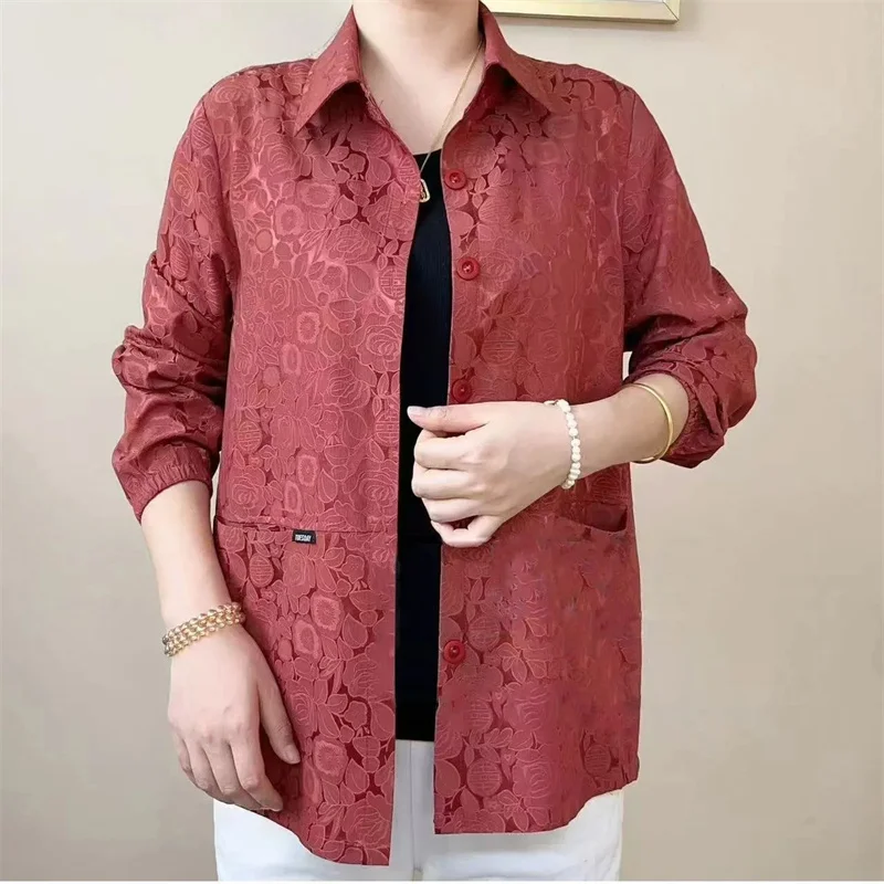 

Высококачественный кардиган, женское тонкое весенне-осеннее новое модное пальто, женская повседневная верхняя одежда для мам, пальто для пожилых людей среднего возраста