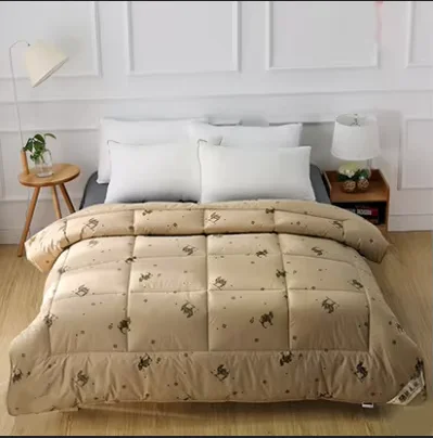 Picture 5: 100% Pure Camel Hair Fill Comforters Cotton Quilted Blanket Twin/Single Bedspread All-Season Bedding Quilt 150x200cm & 180*220cm