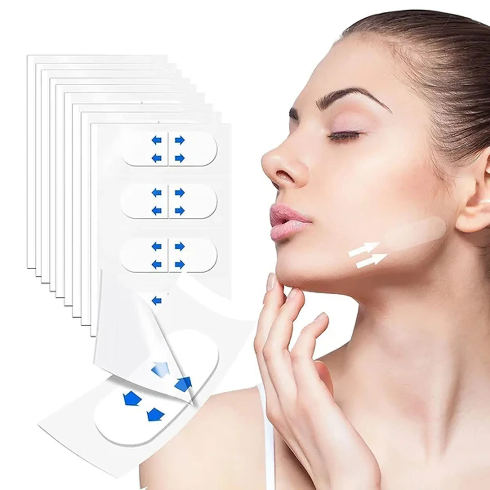 40/80pcs Lifting Face Stickers Invisible Transparent Thin Face Patche Lift Tools V-Shape Face Wrinkle Sagging Skin Adhesive Tape