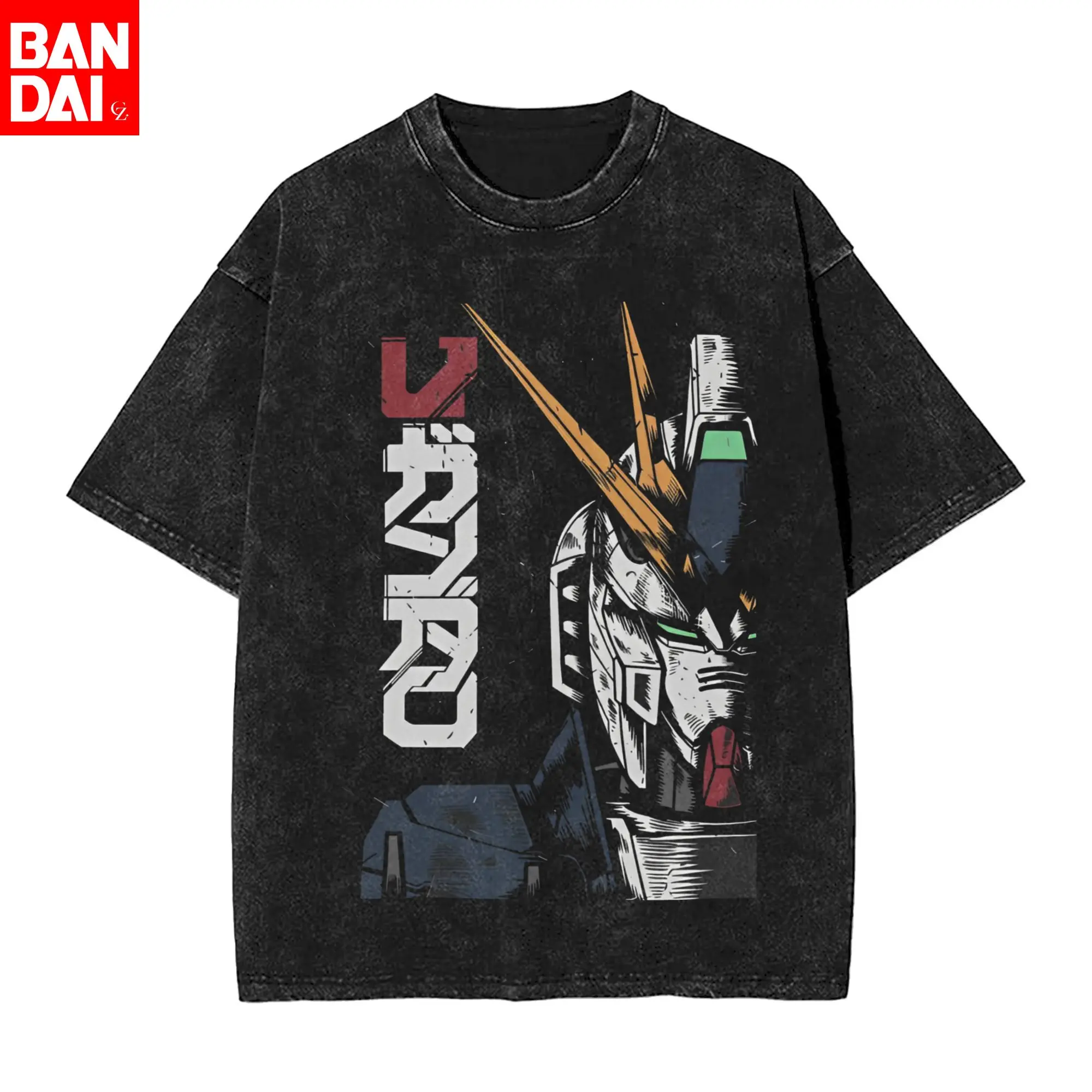 

Винтажная футболка с принтом Gundam RX-93 для мужчин, ретро-футболка с аниме-графикой, оверсайз, уличный стиль, повседневная, хлопковая, с коротким рукавом
