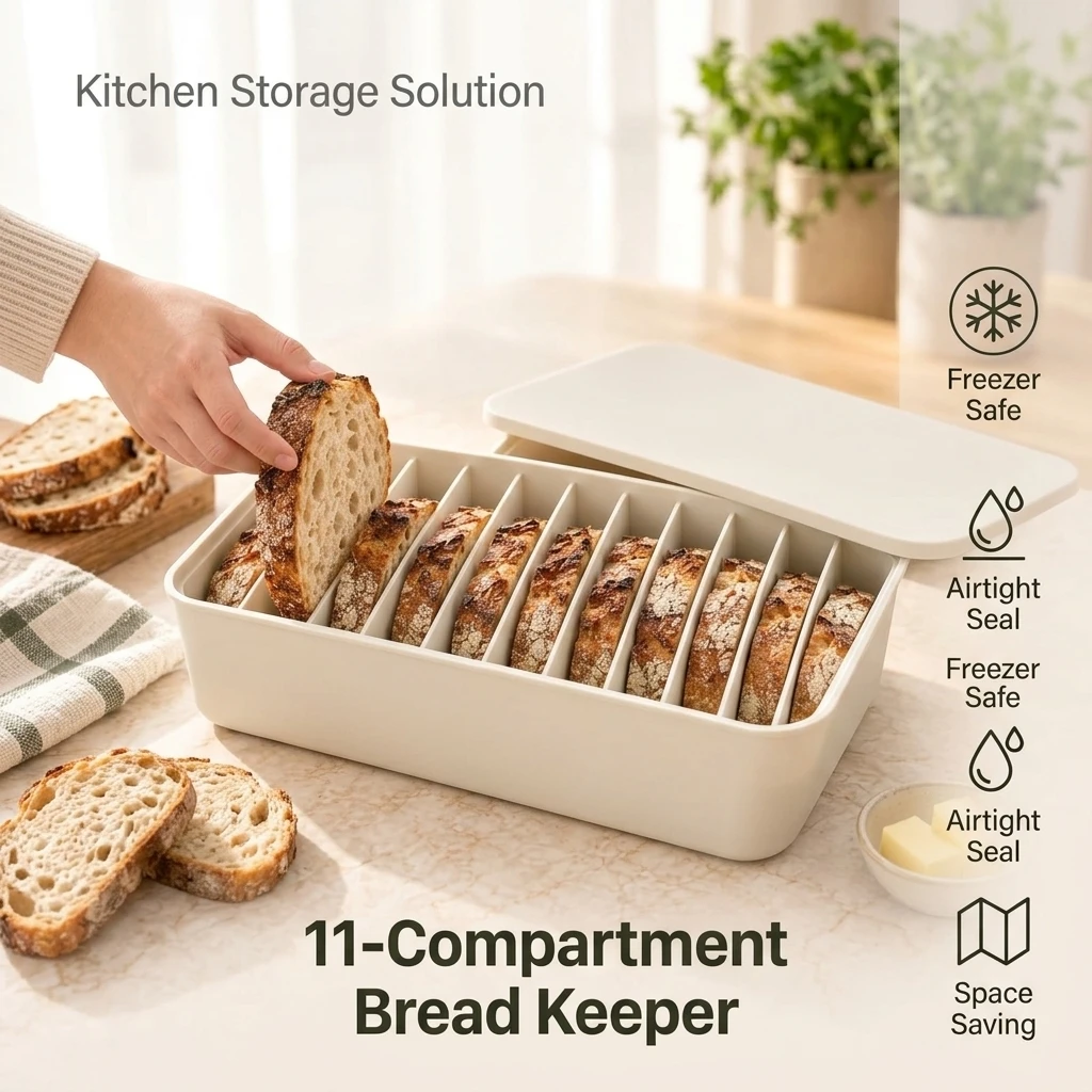 Bakers Silicone Bread Freezer Container Foldable Food Grade Storage Box with Window for Kitchen Organization Durable