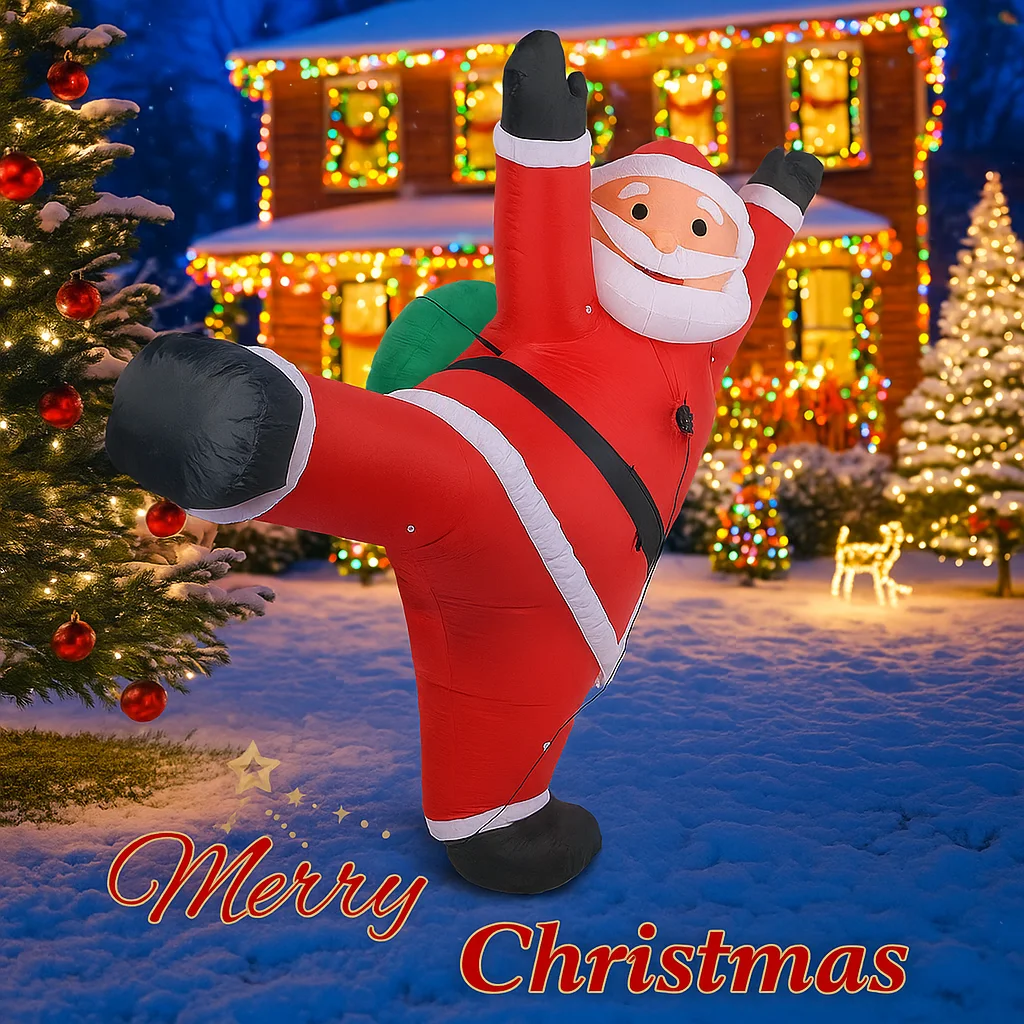 6.23ft brinquedos infláveis subir papai noel natal para quintal gramado com led iluminado ideal ao ar livre feriado decoração festiva festa decoração do feriado