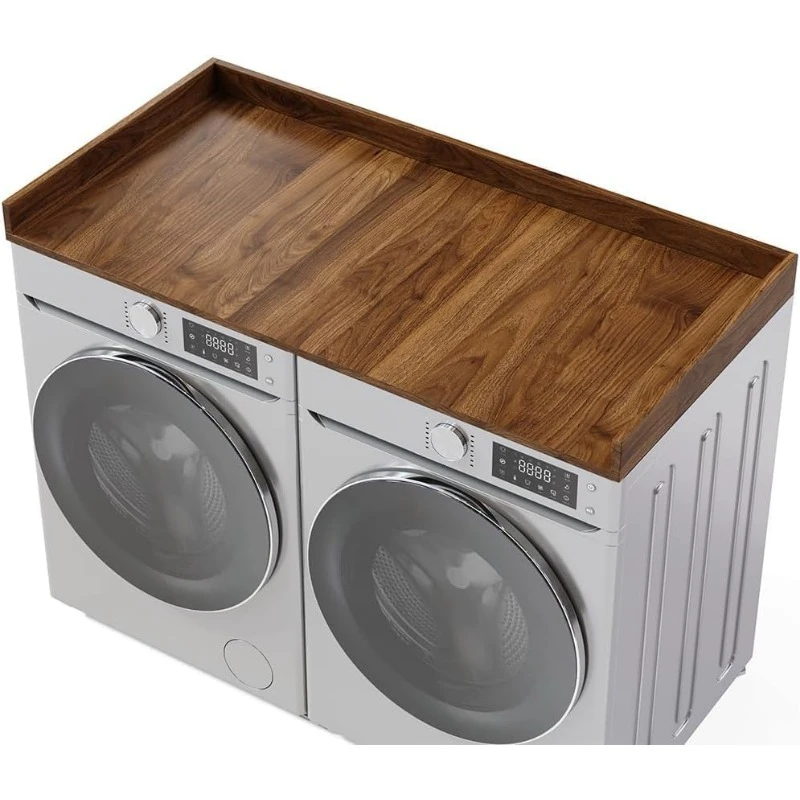 Washer Dryer Countertop w Non-Slip Pads, Made in USA, Laundry Room Wood Topper, Washer Dryer Cover for Top