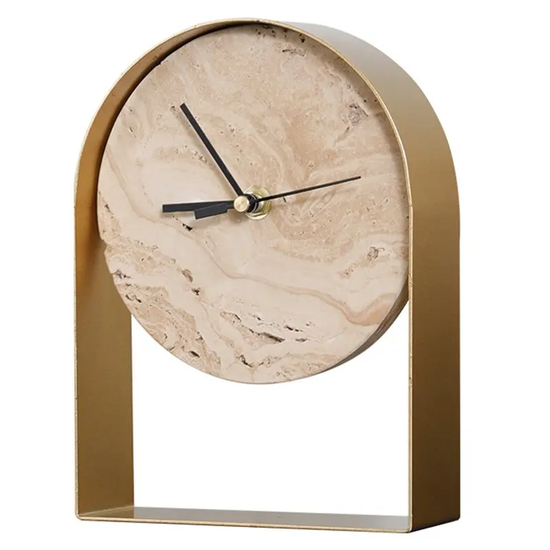 

【EFFICIENT 】Sculptures Decorations For Bookshelf Dining Room, Clocks Statue For Living Room Decor, Marble Shelf Decor Accent Acc