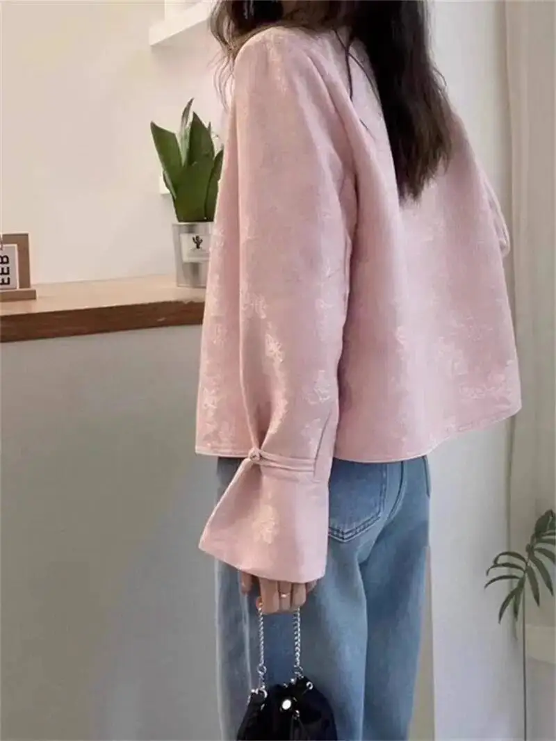 Nuovo stile cinese giacca retrò top per abbigliamento da donna primaverile ricamato cappotto cheongsam migliorato G887