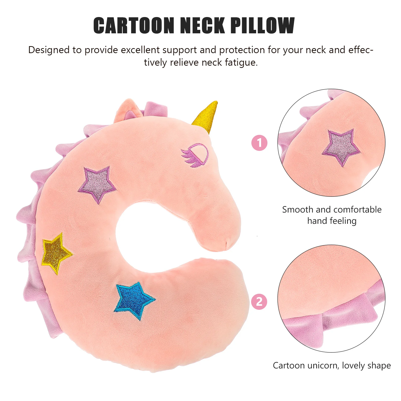 

Cartoon U-Shaped Neck Pillow Soft Comfortable Support Travel Office Home Lovely Cartoon Neck Support Pillow