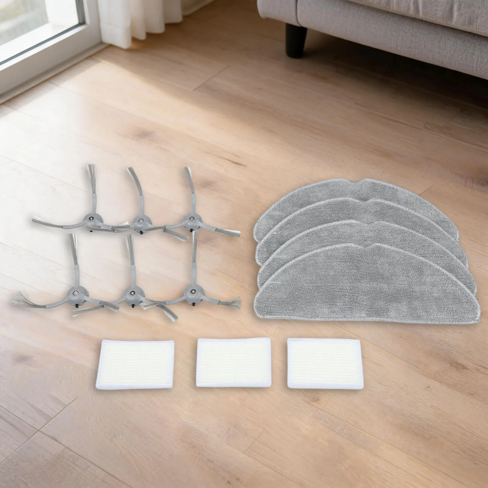 For Haier HSR Home For M3 Robot Vacuum Cleaner Accessory Set Includes 6 Side Brushes 3 HEPA Filters 4 Mop Cloths