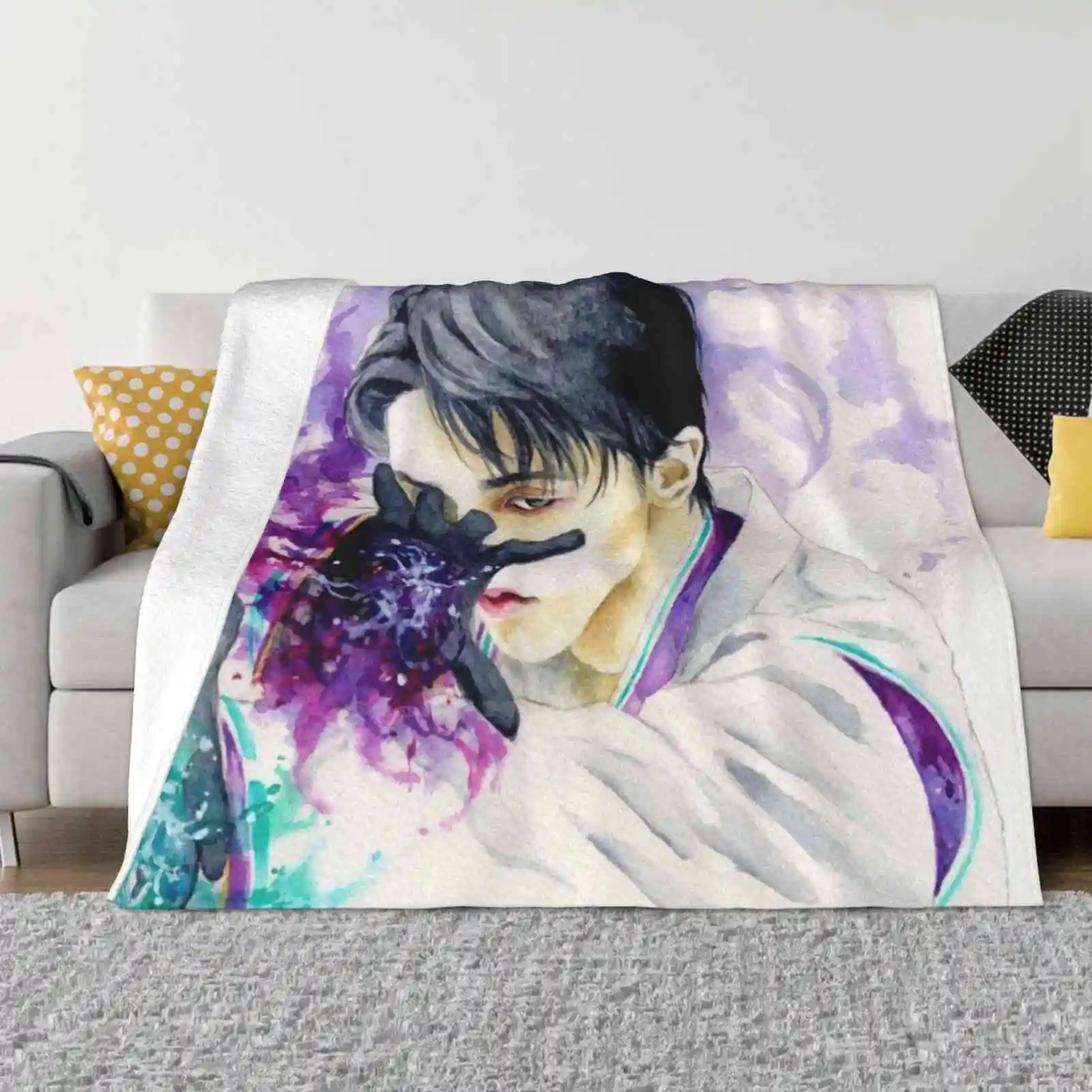 Yuzuru Hanyu-Seimei Hot Sale Printing High Qiality Warm Flannel Blanket Yuzuru Hanyu Hanyu Yuzuru Seimei Figure Skating Winter