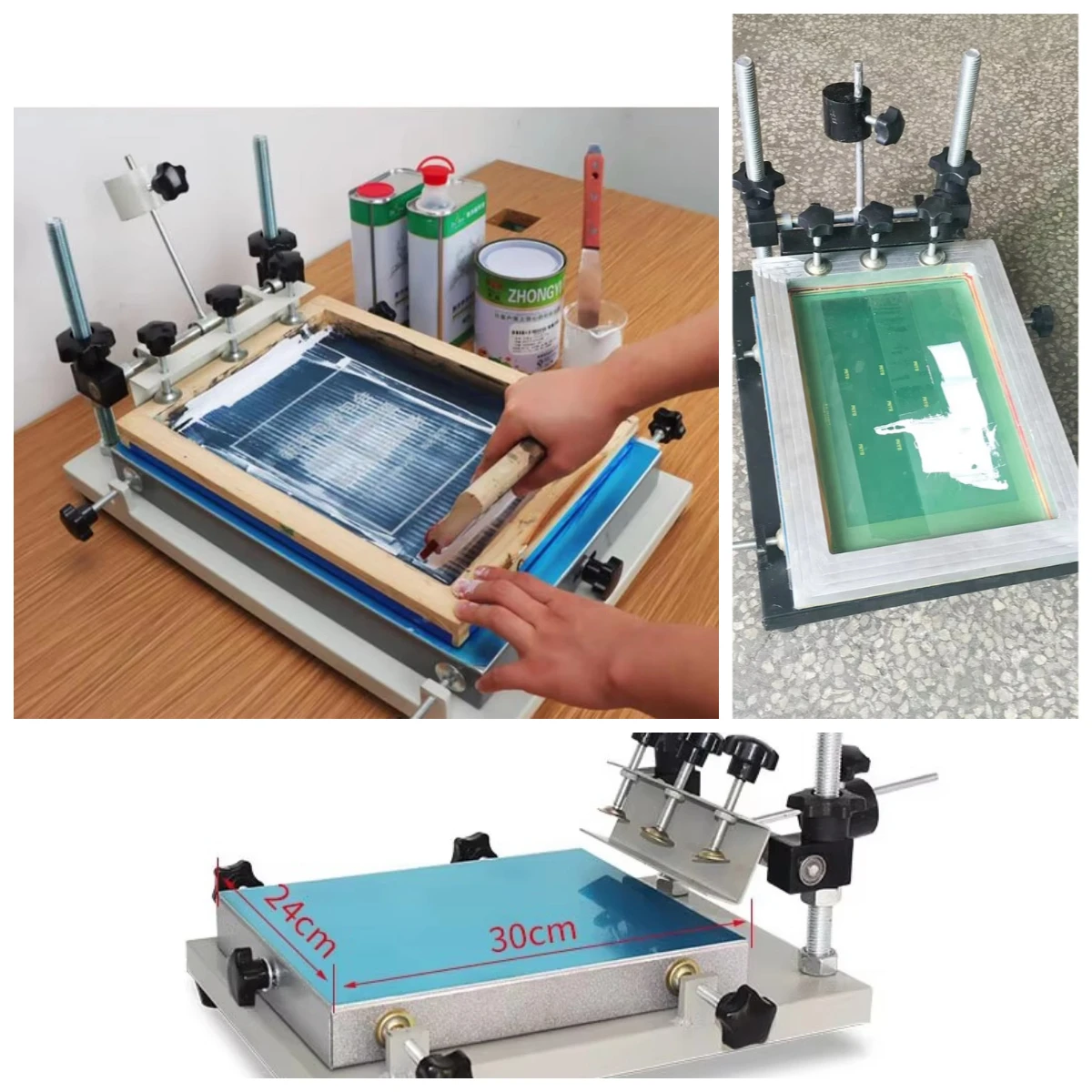 Manual Screen Press 240x300mm Aluminium Frame Screen Printing Positioning DIY Silk Stencil Screen Printer Machine