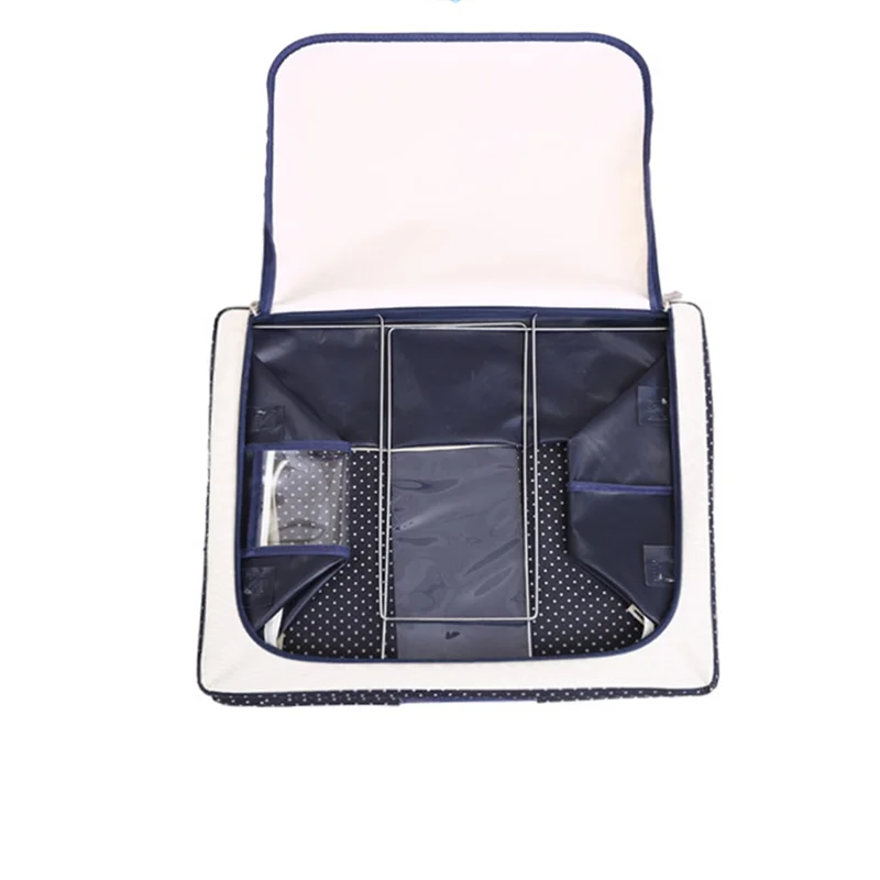 

Большой стальной ящик для хранения ткани ABVJ со стальным каркасом, складная сумка, прозрачная молния для одежды