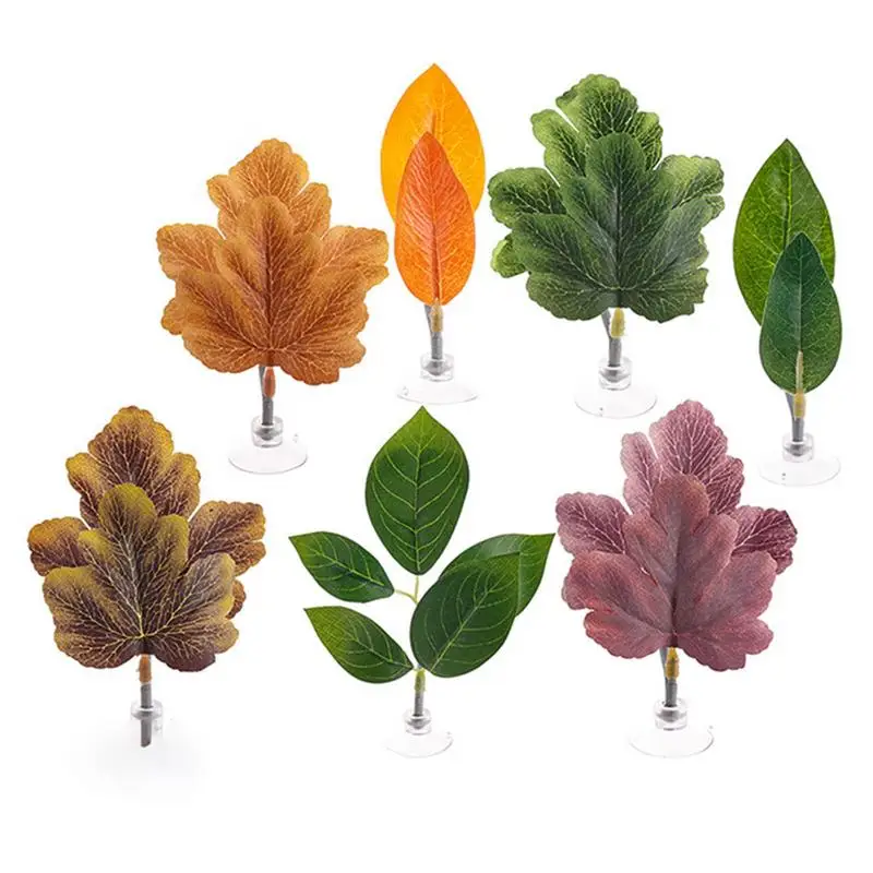 Fish Breeding Resting Leaf Betta Fish Plant Leaf Betta Fish Plant Leaf Resting Place with Suction Cup for Fish Tank Landscaping