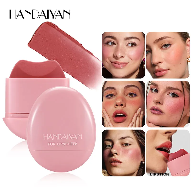 Bâton de fard à joues polyvalent 2 en 1, couleur unique, mat, facile à appliquer, longue durée, maquillage naturel pour les yeux, rouge à lèvres