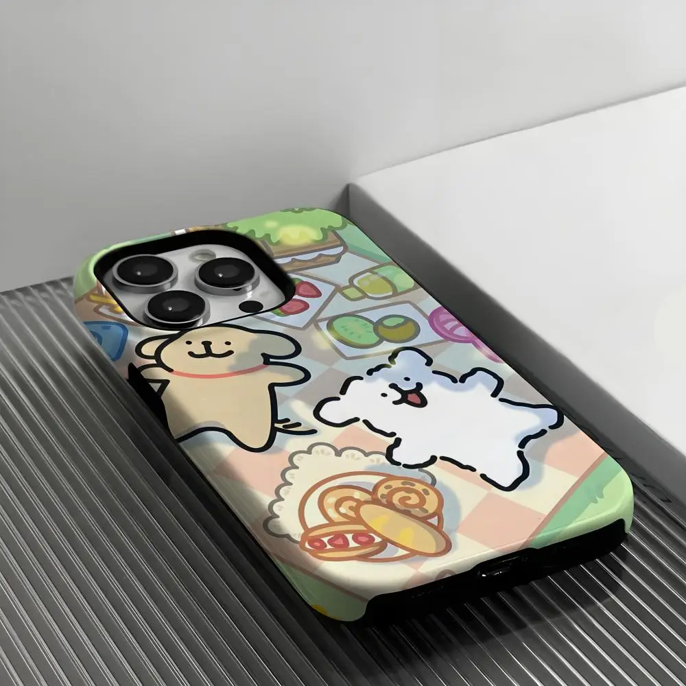 

Linear dog Phone Case Phone Case INS For IPhone 16 15 14 13 12 11 Pro Max X XR XSMax 7 8 Plus Glossy Film Hard PC Cover