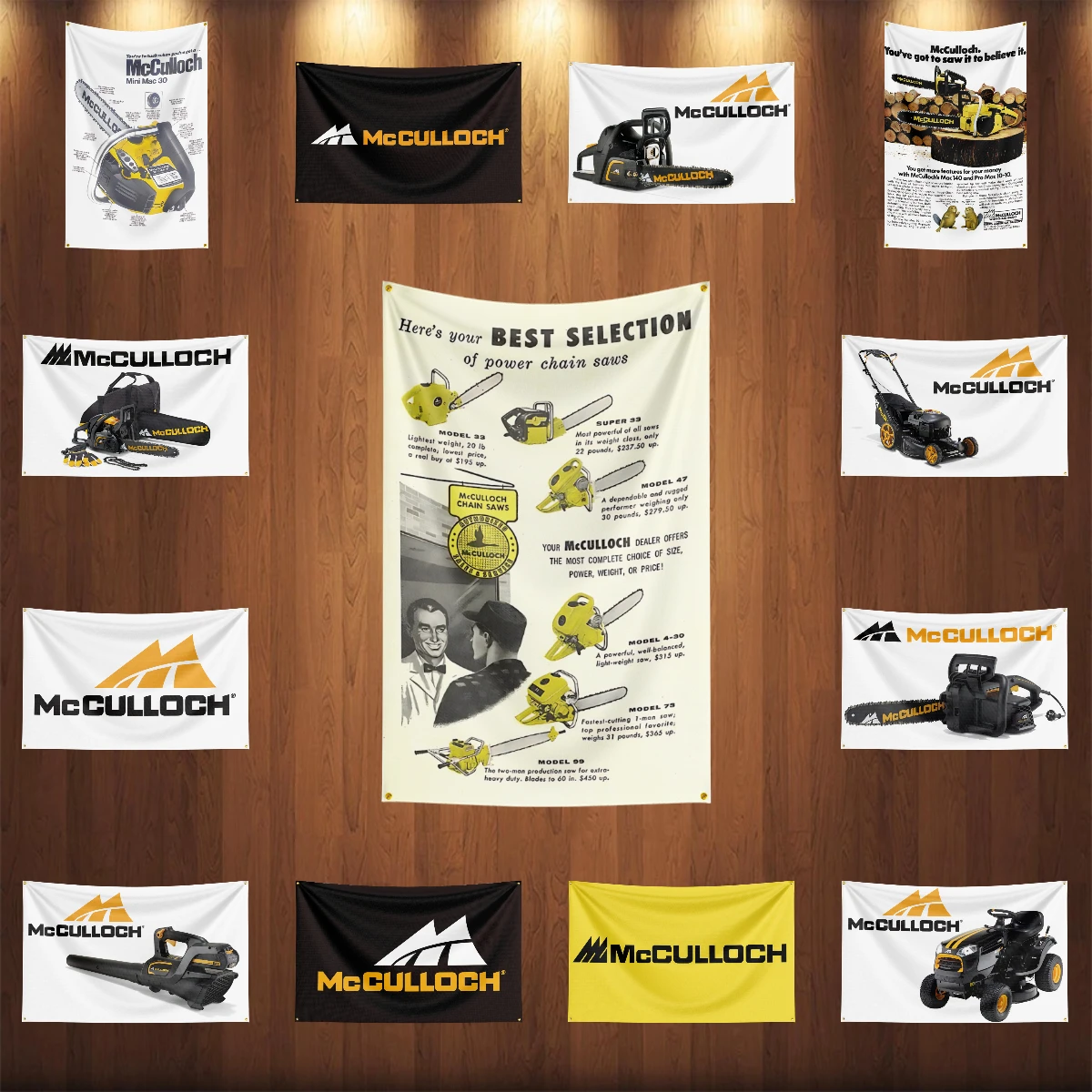 90x150cm M-mccullochS Chainsaws Tools Flag Polyester Printed Decoration Banner Tapestry 3X5 Ft