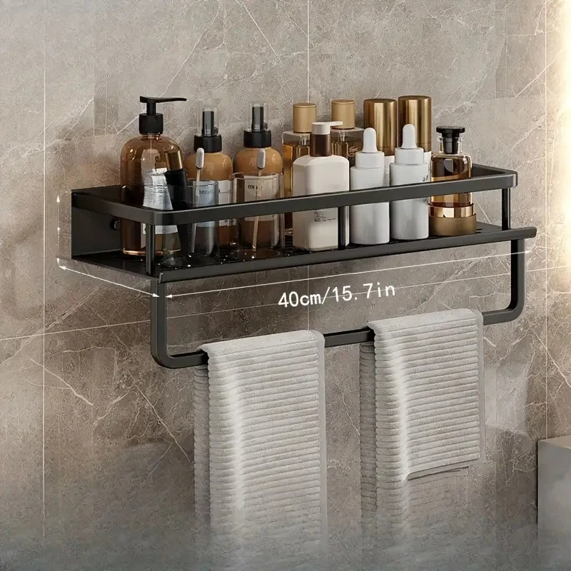 Bathroom Storage Rack Aluminum Wall Mounted Bathroom Shelf Sink Washbasin Shampoo Toilet Wall Storage Rack Bathroom Accessories