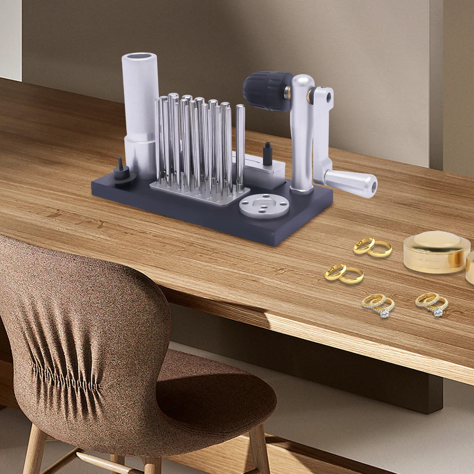 

2.5mm-12mm Manual Jump Ring Maker Countertop Jewelry Making Cutter Wire Drawing Machine Kit