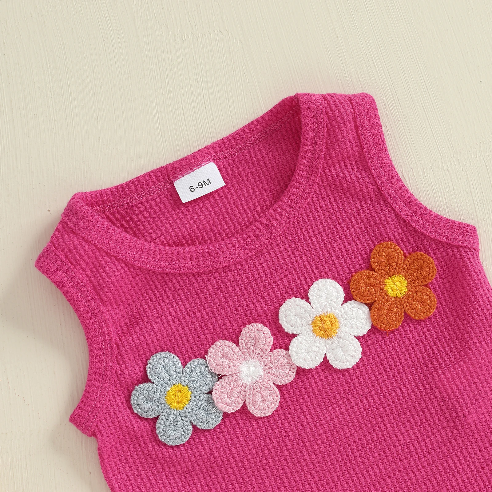 

Летняя одежда для маленьких девочек 0-3 лет, топы без рукавов с цветочной вышивкой и кисточками, шорты с эластичной резинкой на талии, комплект из 2 предметов