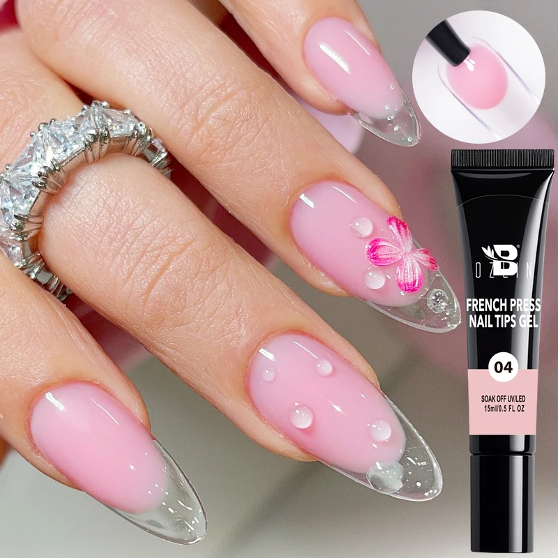 BOZLIN 15ml Nail Tips Gel for Press On Nails, Super Strong Acrylic Nail Gel for Manicure Extension, Durable and Long-Lasting