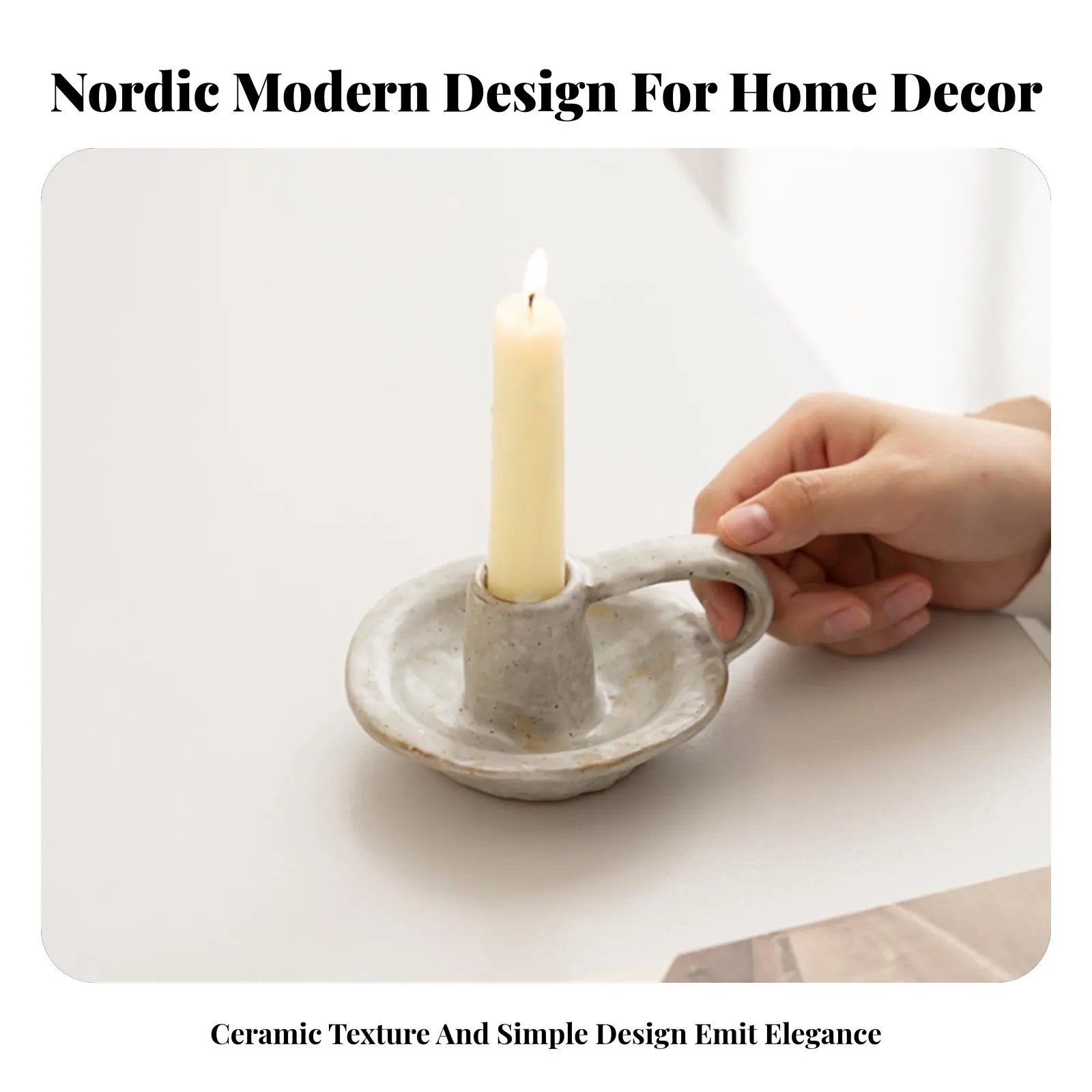 Nordic Ceramic Candle Holder, Modern Minimalist Table Decor, Creative Home Accent for Dining, Guesthouse, Romantic Ambience view 2