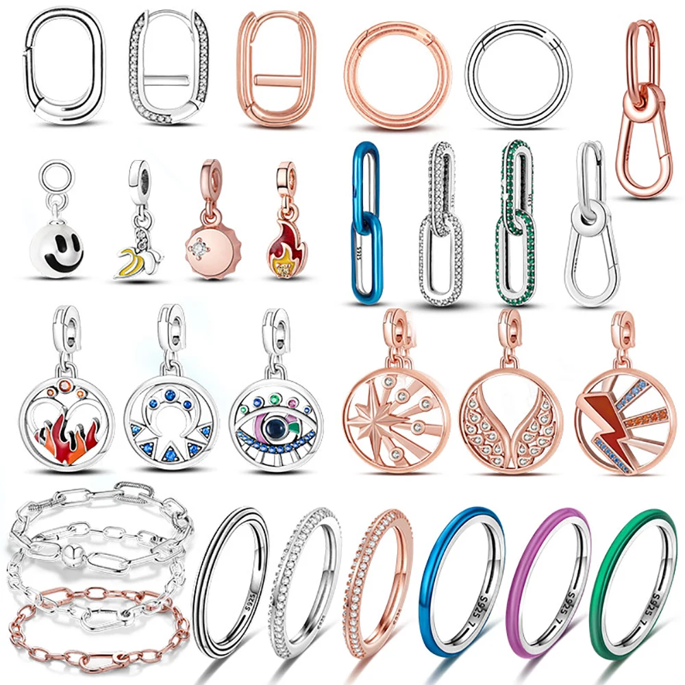 Cuentas de la serie Me aptas para pulsera Charmhub Me Original, plata 925, ojos azules, colgante de alas, fabricación de joyas