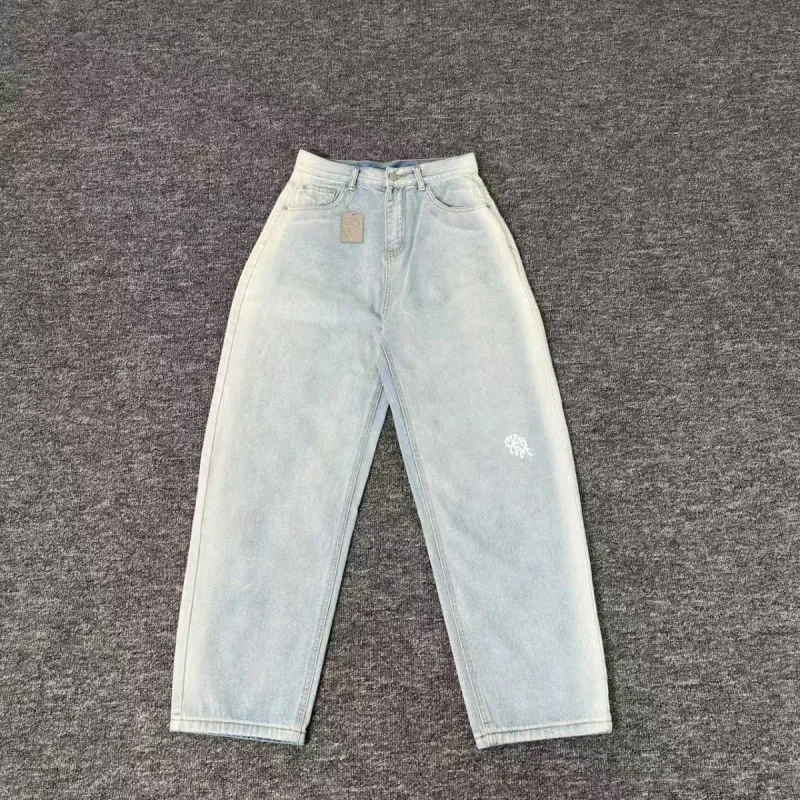 

Mertra Men's Casual Straight Leg Jeans Workwear Style Trendy High Street Loose Fit Versatile Long Pants Cotton mid Waist