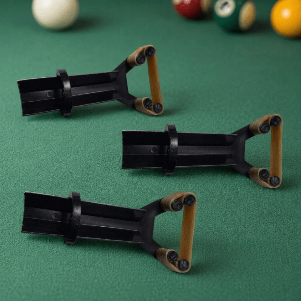3PCS 3 Piece Set Cue Tip Clamp Cushioned Contact Pads Elastic Band Pool Cue Tip Clamp Compact Size Long Handle Grip