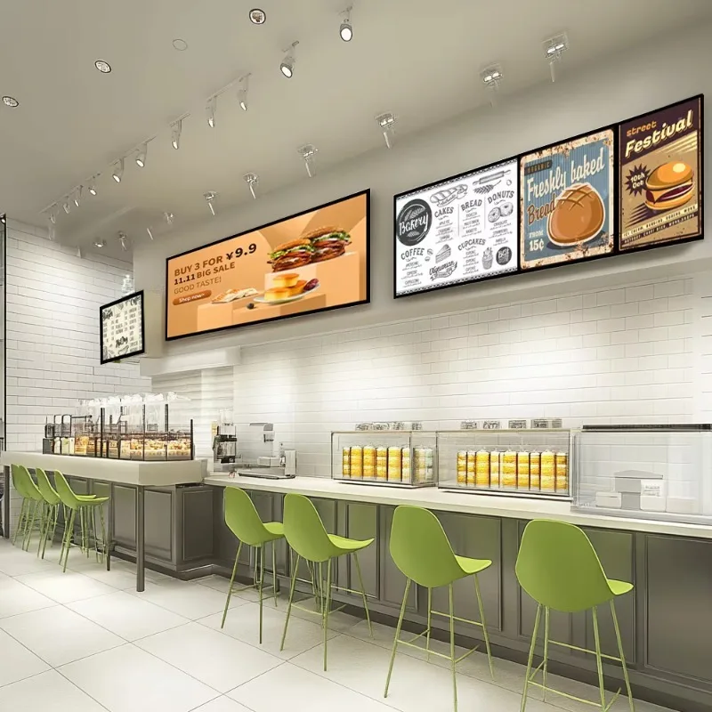 Wall Mount Digital Signage Menu Board Smart Display Touch Interactive Menu Display Screen Supplier LCD Advertising Media Player