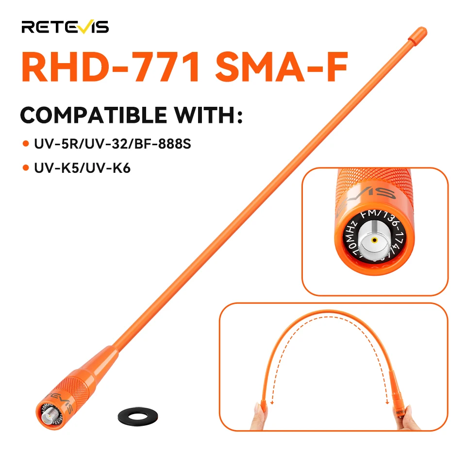 retevis-rhd-771-sma-f-トランシーバーアンテナ-39cm-ハイゲイン交換用アンテナ-baofeng-uv-5r-h-777-rt5r-radtel-rt-950-pro用