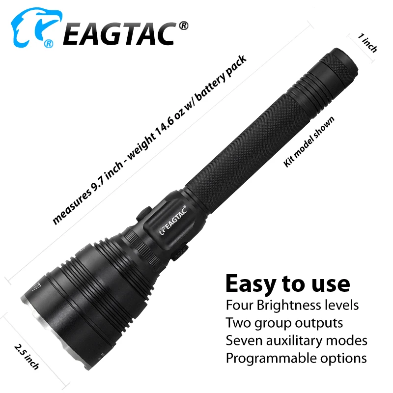 EAGTAC GX25L2 توربو 1397 لومينز مصباح ليد جيب قابل لإعادة الشحن وسائط قابلة للبرمجة ستروب الشرطة التكتيكية ضوء سوبر لمسافات طويلة