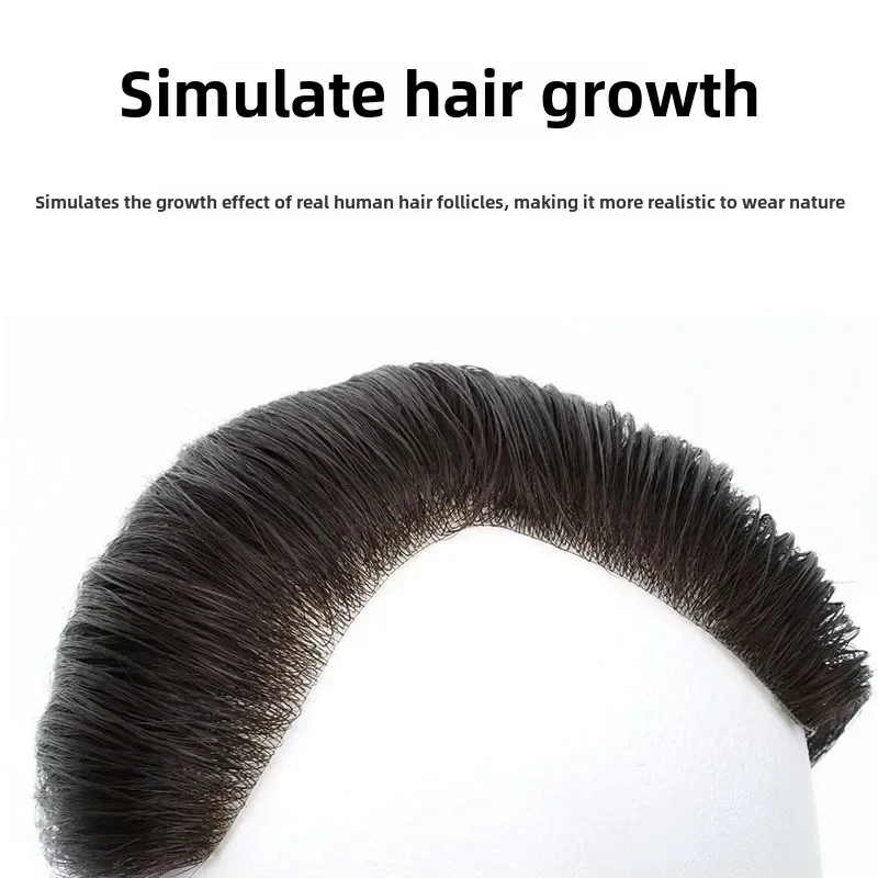 16*2/16*1.5 Straight Man Toupee  Frontal Hairline for Men 15cm Human Hair Ultra Thin Skin PU Men's Capillary Prosthesis