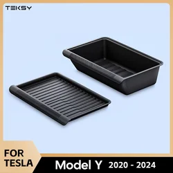 Under Seat Storage Box for Tesla Model Y 2020-2024 Centrol Console Organizer Accessories Underseat Hidden Store Space Bins Chair