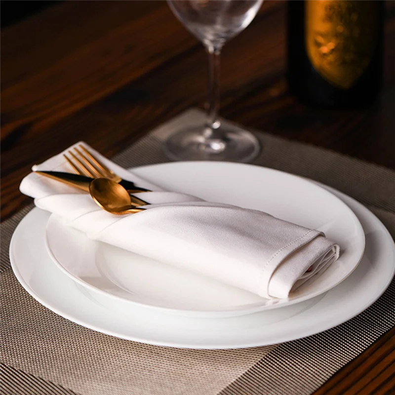 

AA20-Cotton Dinner Napkins With Hemmed Edges, Washable Napkins Perfect For Parties, Weddings And Dinners