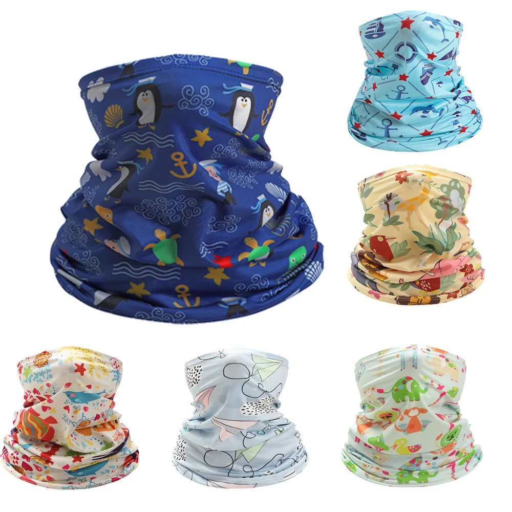 Children Ice Neckerchief Face Neck Sunshade Collar Gaiter Bandana Scarf Sports Headwear Scarves Dustproof Outdoor Fishing Scarf