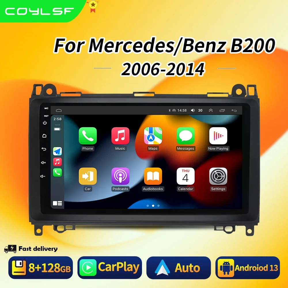 

Android 13 for Mercedes/Benz W169 W245 W639 W906 Sprinter B160 B170 B200 Carplay Navigation GPS 2din Car Radio Multimedia Player